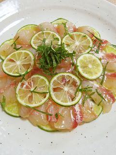 鯛とすだちのカルパッチョ柚子胡椒風味-レシピのメイン写真