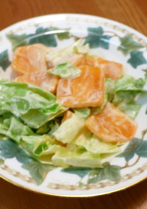 柿とレタスの超特急サラダ-レシピのメイン写真