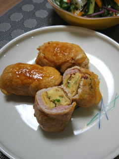 ネギ入り卵焼きの豚肉包み〜フワ甘辛っ♪-レシピのメイン写真
