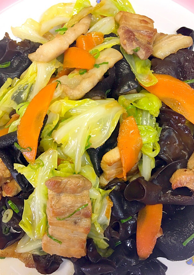 簡単な油不使用の豚肉とキクラゲ炒め-レシピのメイン写真