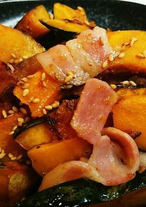 かぼちゃとベーコンのオリーブオイル焼き-レシピのメイン写真