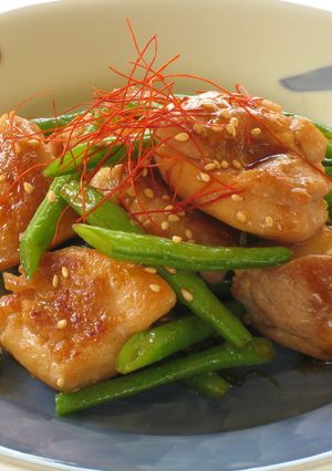 簡単！サヤインゲンと鶏肉の香ばし醤油炒め-レシピのメイン写真
