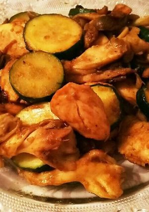 ズッキーニとささみの塩麹カレー炒め-レシピのメイン写真