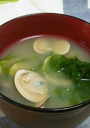 【簡単】ハマグリとあおさ味噌汁-レシピのメイン写真