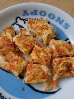 離乳食後期~野菜スープで卵焼き-レシピのメイン写真