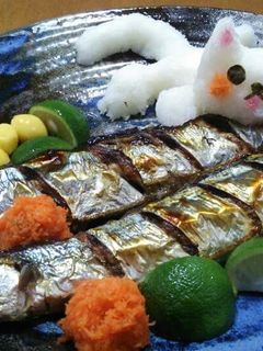大根おろし♥焼き魚を狙うねこちゃん-レシピのメイン写真