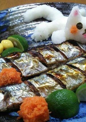 大根おろし♥焼き魚を狙うねこちゃん-レシピのメイン写真