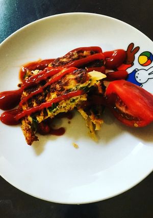 隠し味はガーリック 野菜オムレツ-レシピのメイン写真