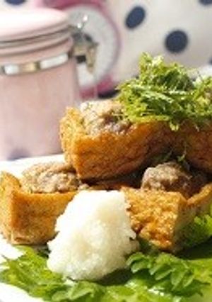 厚揚げの肉詰め-レシピのメイン写真