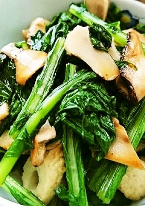 かぶの葉とちくわと椎茸の炒め煮びたし-レシピのメイン写真