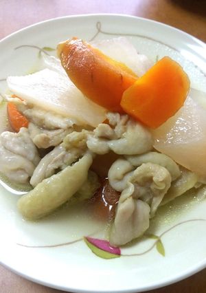 お独り様向け 鶏皮大根人参煮物-レシピのメイン写真