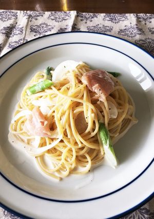 土日、簡単♪カルボナーラ風冷製パスタ-レシピのメイン写真