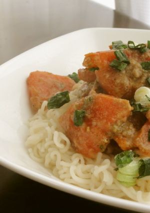 インスタントリッチ♪蟹味噌トマト冷パスタ-レシピのメイン写真