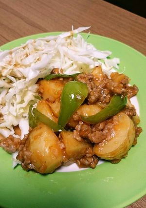 新じゃがとひき肉の黒酢ケチャップ炒め-レシピのメイン写真