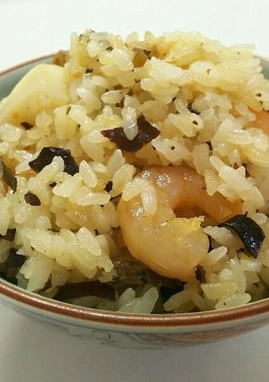 昆布の旨味☆海の幸たっぷりおこわ-レシピのメイン写真