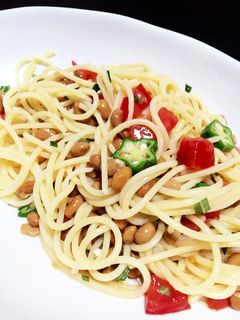 納豆とトマトのさっぱりパスタ-レシピのメイン写真