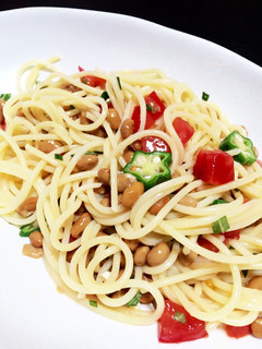 納豆とトマトのさっぱりパスタ-レシピのメイン写真