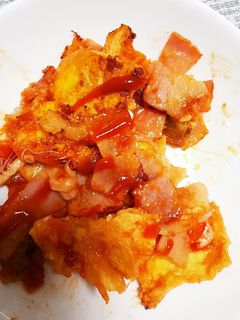 油揚げとチーズとベーコンのケチャップ炒め-レシピのメイン写真