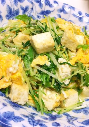 簡単♡水菜たっぷり卵豆腐チャンプルー-レシピのメイン写真