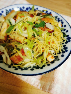 ねぎとさつまあげのしょうゆ味焼きそば-レシピのメイン写真