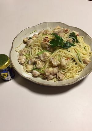 鳥軟骨と三つ葉のパスタ-レシピのメイン写真