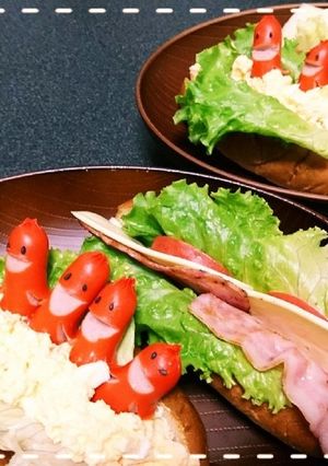 簡単楽ちんソーセー人サンド-レシピのメイン写真