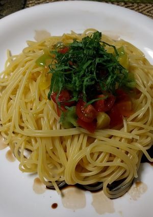 トマトと大葉のシンプルパスタ-レシピのメイン写真