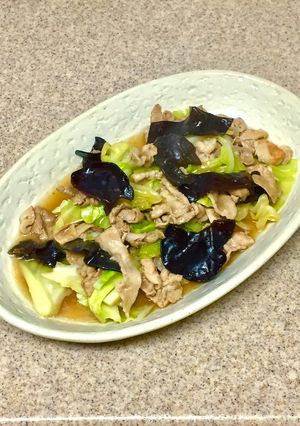 豚肉・キャベツと生キクラゲのあんかけ炒め-レシピのメイン写真