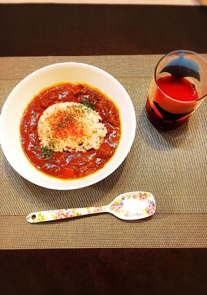 ハヤシライスと冷凍トマトふりかけ-レシピのメイン写真