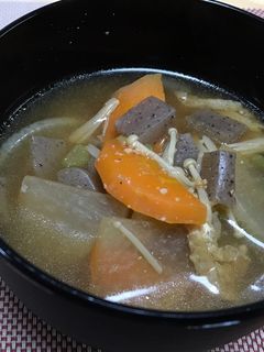 こんにゃくと油揚げのおみそ汁-レシピのメイン写真