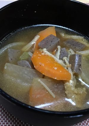 こんにゃくと油揚げのおみそ汁-レシピのメイン写真