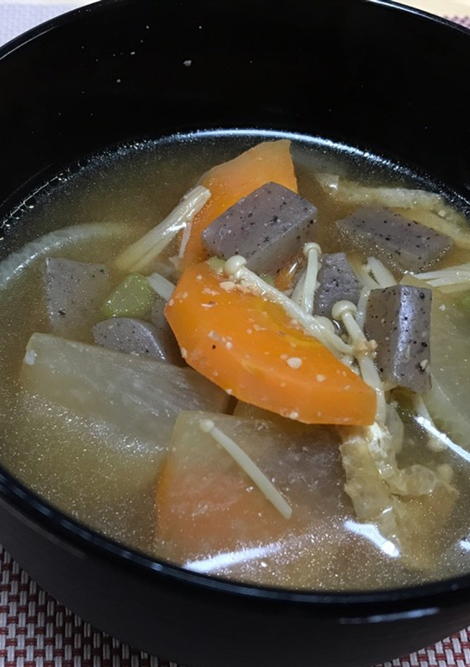 こんにゃくと油揚げのおみそ汁-レシピのメイン写真