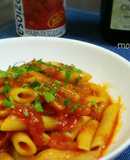 レンジで簡単トマト缶パスタ☆アラビアータ