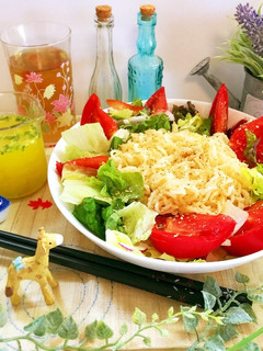 サッポロ一番塩ラーメンでサラダ麺♪-レシピのメイン写真