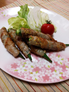 オクラの豚肉巻き♪粒マスタード焼き♥-レシピのメイン写真