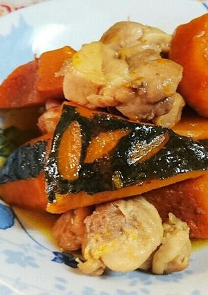 ☆簡単おかず☆鶏肉とかぼちゃの煮物-レシピのメイン写真