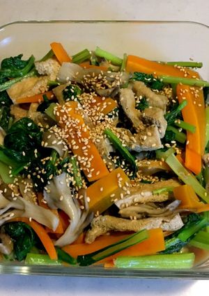 簡単 お鍋１つ 小松菜油揚げ舞茸煮浸し-レシピのメイン写真