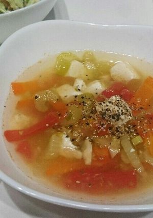 トマトとセロリの具だくさん中華スープ。-レシピのメイン写真