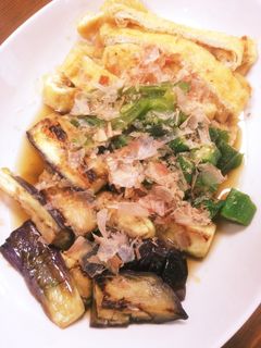 薄上げとナスとピーマンとオクラで煮浸し-レシピのメイン写真
