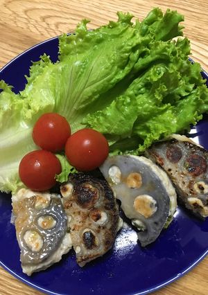 マヨでふわふわ♡レンコンはさみ焼き-レシピのメイン写真