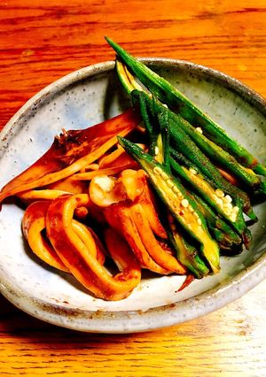 計量楽チン♪イカとオクラの炒め煮♡-レシピのメイン写真
