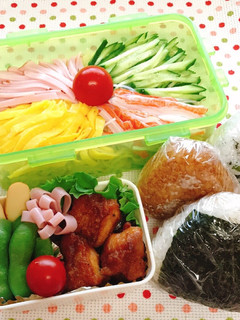 ラップで安心♪ 崩れない冷やし中華弁当♪-レシピのメイン写真