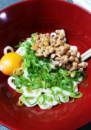 納豆、釜揚げうどん-レシピのメイン写真