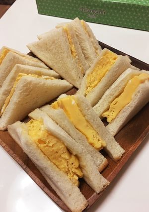 レンジで簡単！厚焼きたまごサンド♡-レシピのメイン写真