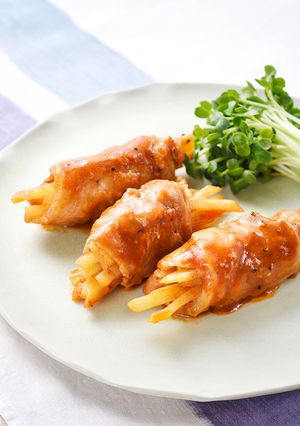 野菜ジュースで！レンジで肉巻き照り焼き-レシピのメイン写真