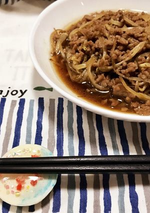 もやしとひき肉のきんぴら風簡単炒め！-レシピのメイン写真