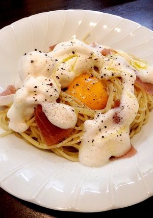 メレンゲのふわふわ和風冷製カルボナーラ-レシピのメイン写真