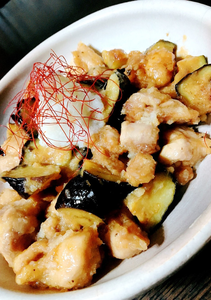 鶏肉とナスの甘酢みぞれ炒め-レシピのメイン写真