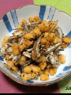 懐かしい!大豆といりこの甘辛ゴマ炒め!-レシピのメイン写真