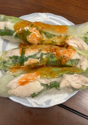 時短！節約！美味！鶏胸肉レタスで生春巻き-レシピのメイン写真
